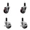 Service Caster 3'' Maroon Poly Wheel Swivel 1-1/4'' Expanding Stem Caster Set 2 Brakes, 4PK SCC-EX20S314-PPUB-MRN-2-TLB-2-114 - alternate 1